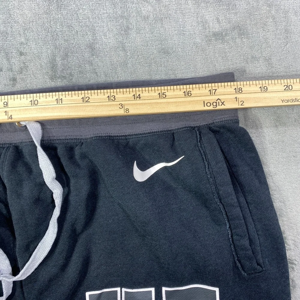 Nike Sweat Shorts Mens 2XL Black Big Spellout Swoosh Fleece Gym Pockets